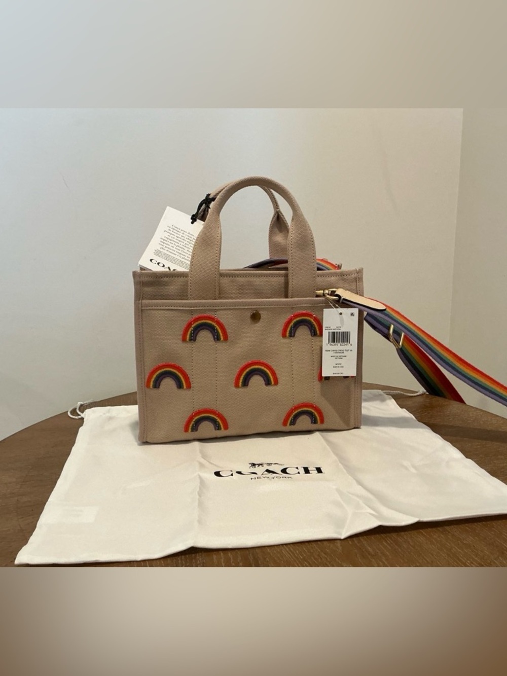 Coach Cargo Tote Bag 26 With Rainbow - Picture 12 of 12
